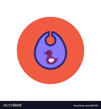 Stylish icon in color circle children bib duck vector image