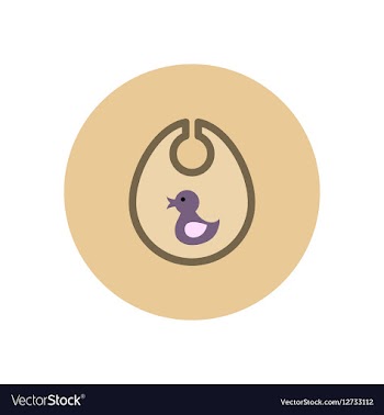 Stylish icon in color circle children bib duck vector image
