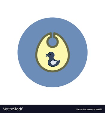Stylish icon in color circle children bib duck vector image