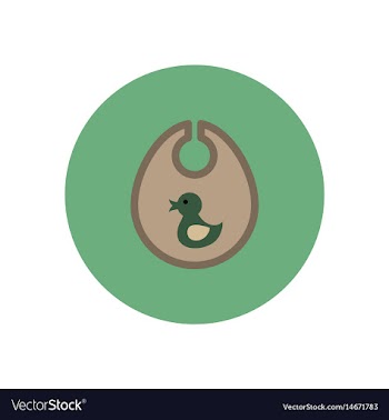 Stylish icon in color circle children bib duck vector image