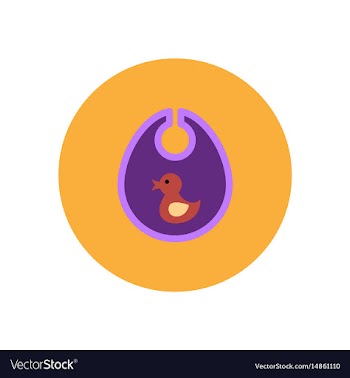 Stylish icon in color circle children bib duck vector image