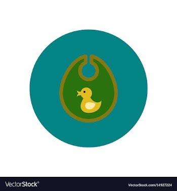 Stylish icon in color circle children bib duck vector image