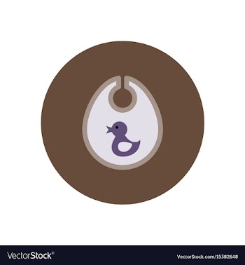 Stylish icon in color circle children bib duck vector image