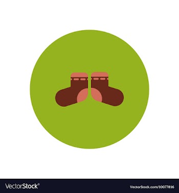 Stylish icon in color circle children socks vector image