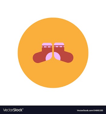 Stylish icon in color circle children socks vector image