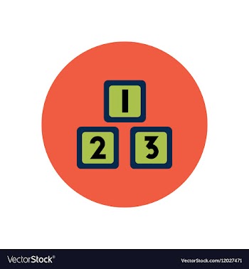 Stylish icon in color circle cubes toys vector image