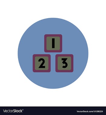 Stylish icon in color circle cubes toys vector image