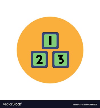 Stylish icon in color circle cubes toys vector image