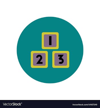 Stylish icon in color circle cubes toys vector image