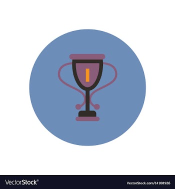 Stylish icon in color circle cup winner vector image