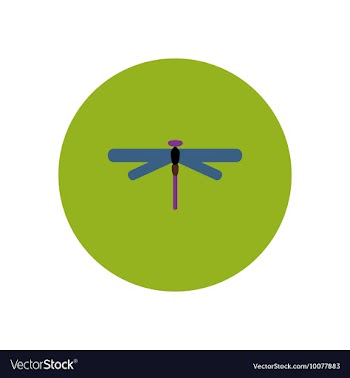 Stylish icon in color circle dragonfly insect vector image