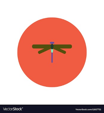 Stylish icon in color circle dragonfly insect vector image