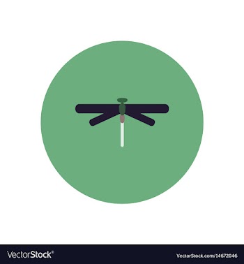 Stylish icon in color circle dragonfly insect vector image