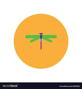 Stylish icon in color circle dragonfly insect vector image