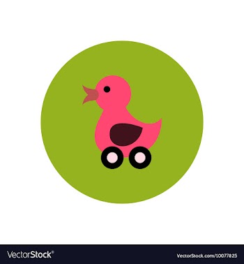 Stylish icon in color circle duck toy vector image