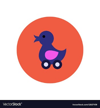 Stylish icon in color circle duck toy vector image
