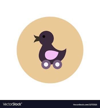 Stylish icon in color circle duck toy vector image