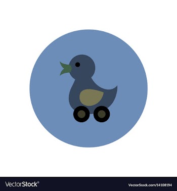 Stylish icon in color circle duck toy vector image