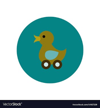 Stylish icon in color circle duck toy vector image