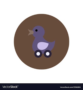 Stylish icon in color circle duck toy vector image