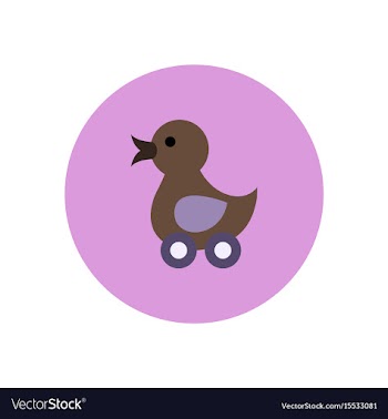 Stylish icon in color circle duck toy vector image