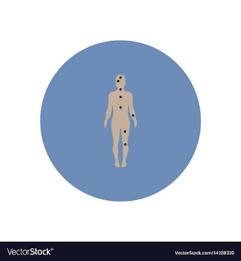 Stylish icon in color circle ebola symptoms pain vector image
