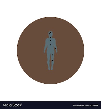 Stylish icon in color circle ebola symptoms pain vector image