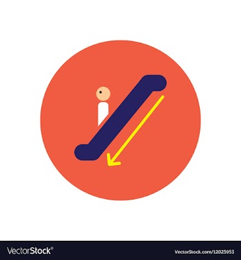 Stylish icon in color circle escalator down vector image