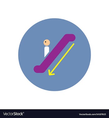 Stylish icon in color circle escalator down vector image