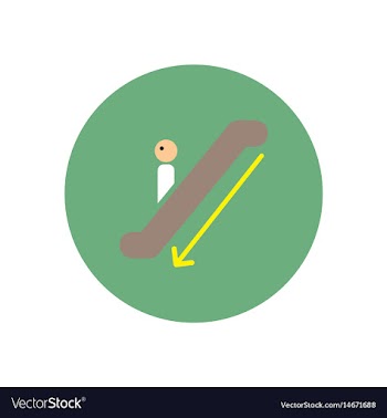 Stylish icon in color circle escalator down vector image