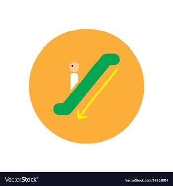 Stylish icon in color circle escalator down vector image