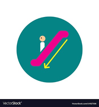 Stylish icon in color circle escalator down vector image