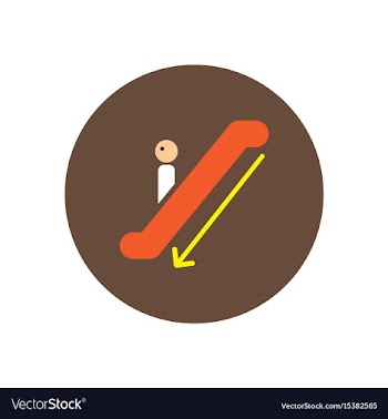Stylish icon in color circle escalator down vector image