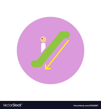 Stylish icon in color circle escalator down vector image