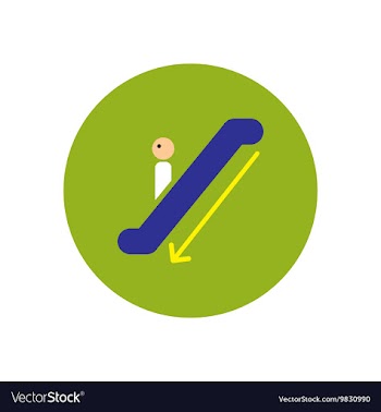 Stylish icon in color circle escalator down vector image