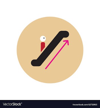 Stylish icon in color circle escalator up vector image