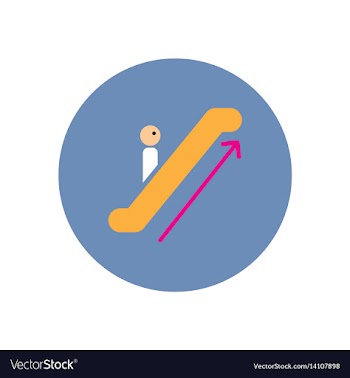Stylish icon in color circle escalator up vector image