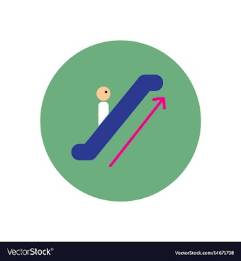 Stylish icon in color circle escalator up vector image