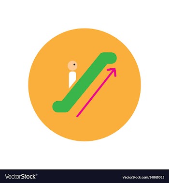 Stylish icon in color circle escalator up vector image