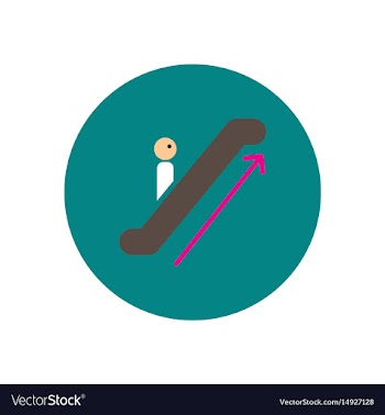 Stylish icon in color circle escalator up vector image