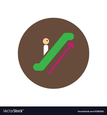 Stylish icon in color circle escalator up vector image