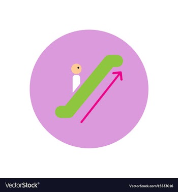 Stylish icon in color circle escalator up vector image