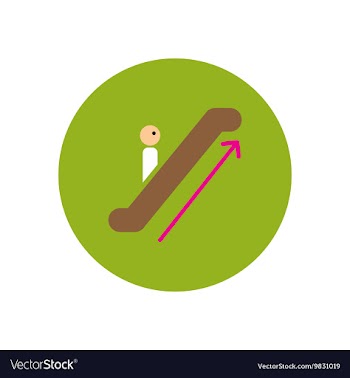Stylish icon in color circle escalator up vector image