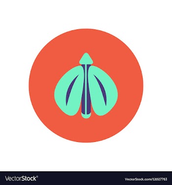Stylish icon in color circle flying beetle vector image