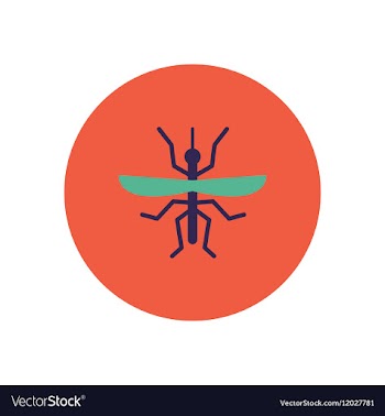 Stylish icon in color circle flying beetle vector image