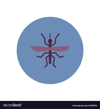 Stylish icon in color circle flying beetle vector image