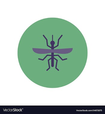 Stylish icon in color circle flying beetle vector image