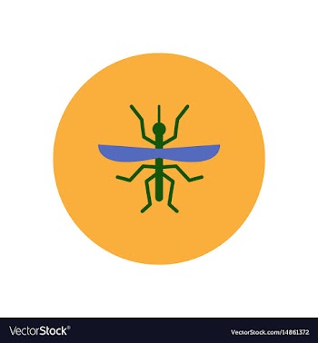 Stylish icon in color circle flying beetle vector image