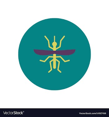 Stylish icon in color circle flying beetle vector image