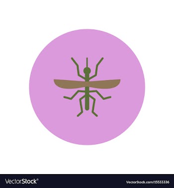 Stylish icon in color circle flying beetle vector image